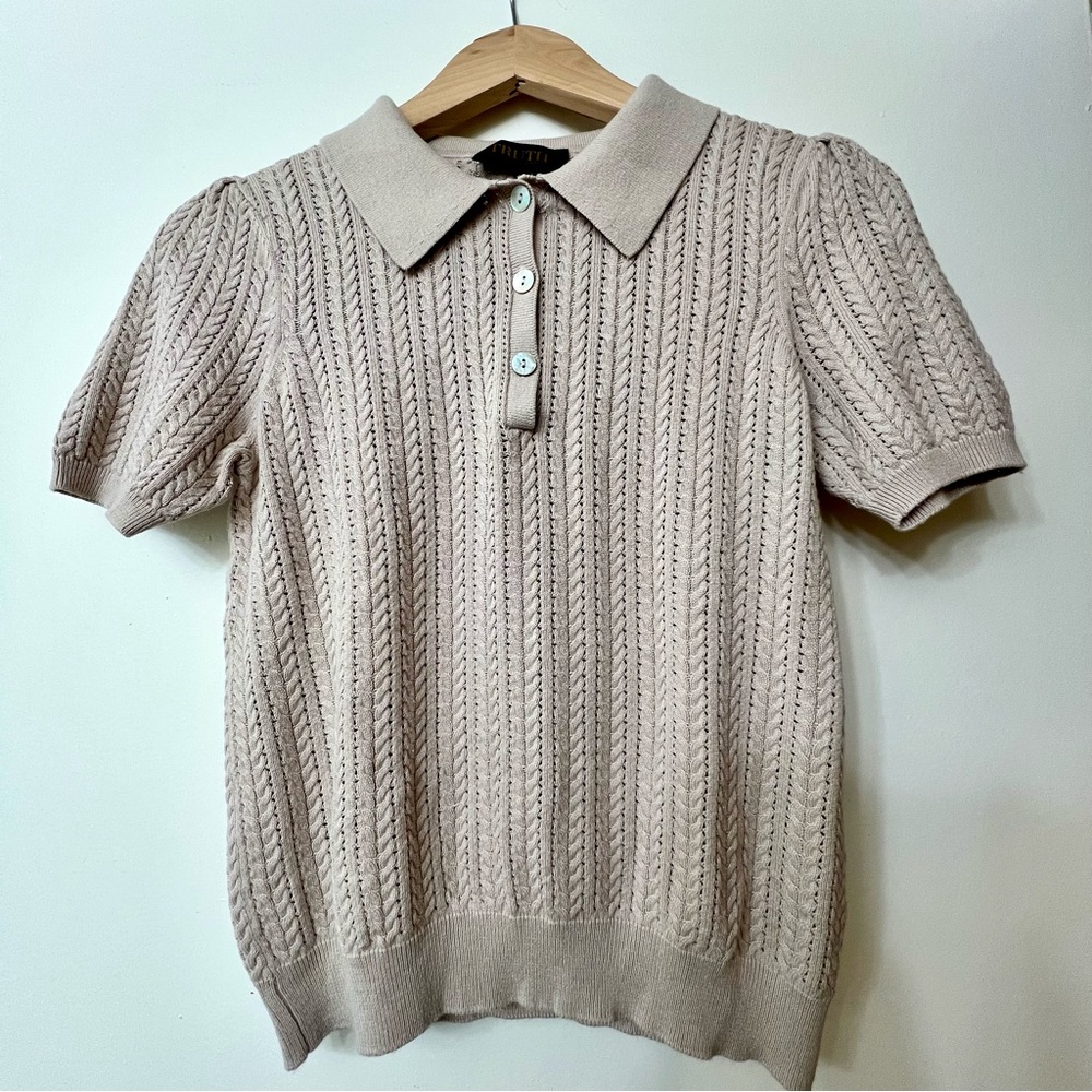 NWOT Truth by Republic Cable Knit Collared Short-Sleeve Shirt